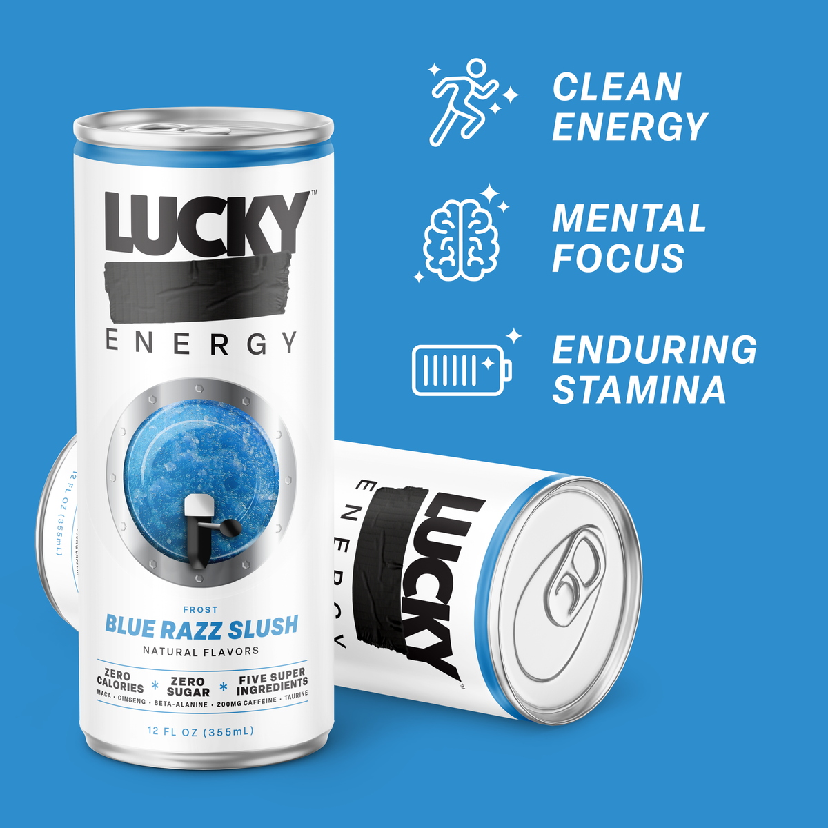 BLUE RAZZ SLUSH (12-PACK / 12OZ CAN) | Lucky Energy Merch & Apparel
