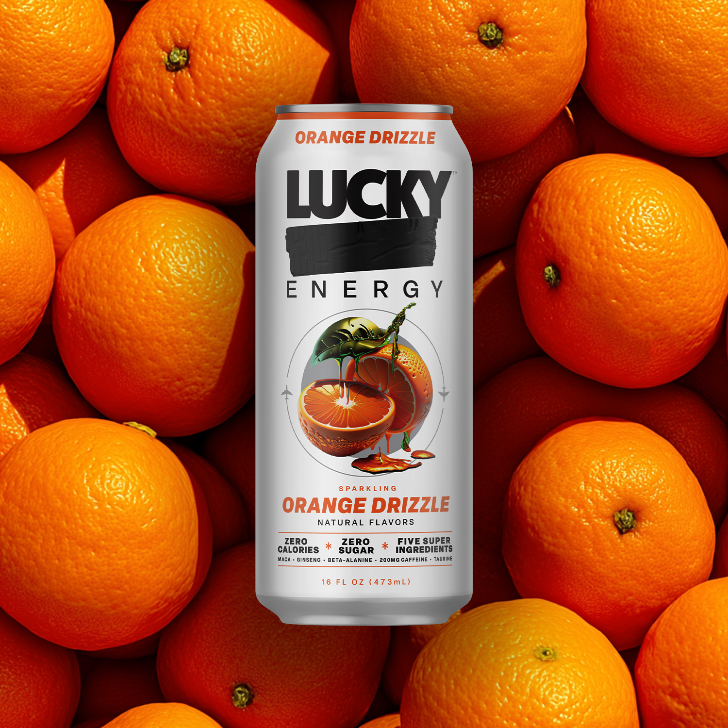 ORANGE DRIZZLE (12-PACK / 16OZ CAN) | Lucky Energy Merch & Apparel ORANGE DRIZZLE (12-PACK / 16OZ CAN) | Lucky Energy Merch & Apparel