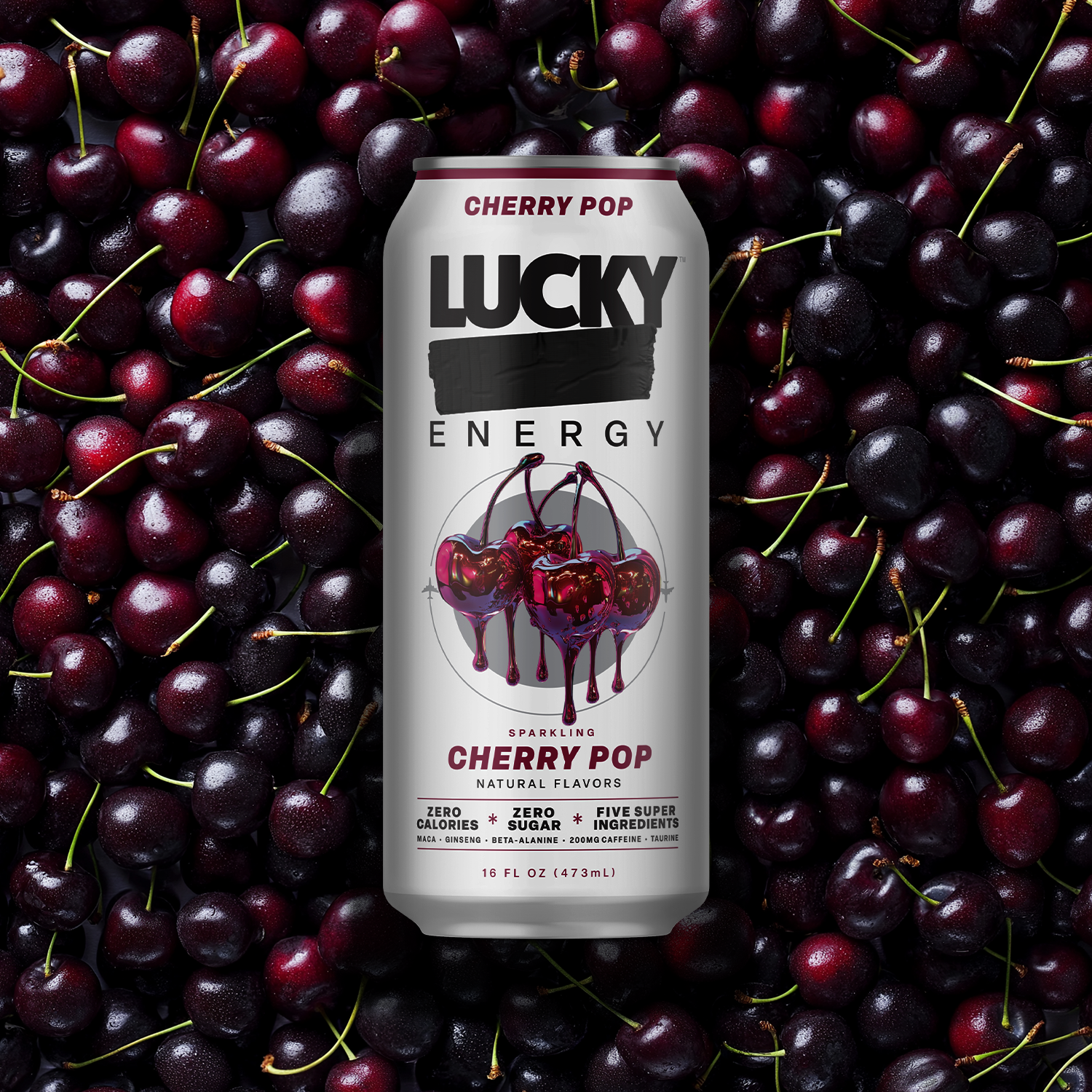 CHERRY POP (12-PACK / 16OZ CAN) | Lucky Energy Merch & Apparel